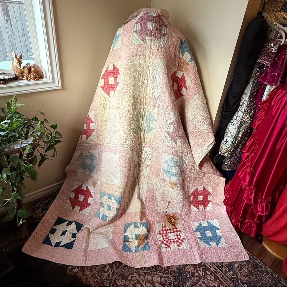 1890s Calico Patchwork Quilt‎